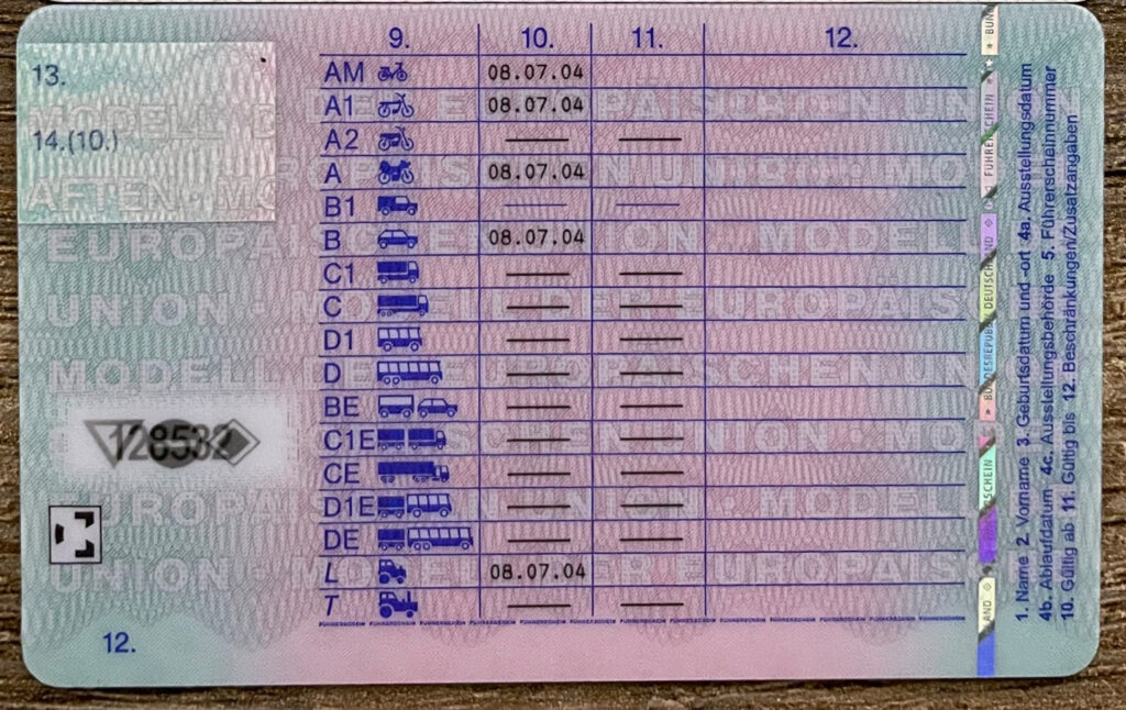 German drivers License category